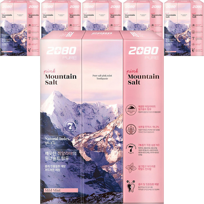 2080 퓨어치약 핑크마일드민트향, 150g, 18개