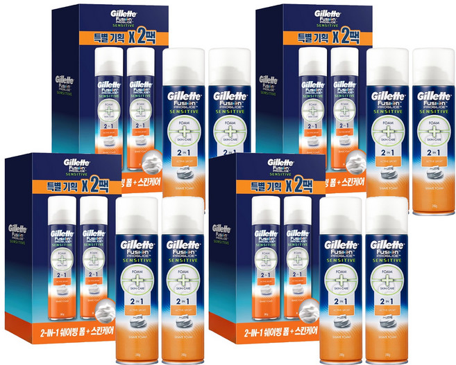 질레트 프로글라이드 액티브 스포츠 쉐이빙 폼, 245g, 8개