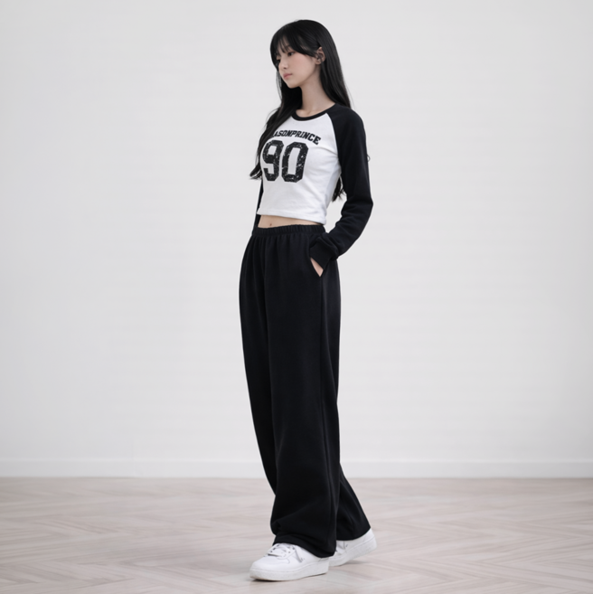 Rosy&Low 青少年寬版運動棉褲 HK001