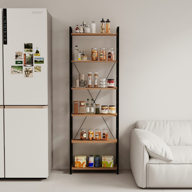 소프시스 위더스 모비선반 A 단독형, 티크 + 블랙, 6단