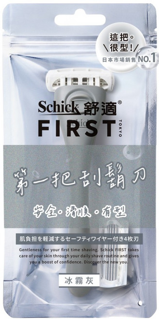 Schick 舒適牌 FIRST TOKYO 第一把刮鬍刀 + 刀頭, 1組