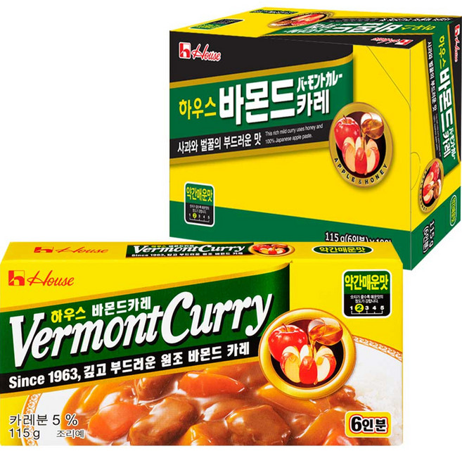 하우스푸즈 바몬드카레 약간매운맛, 115g, 10개