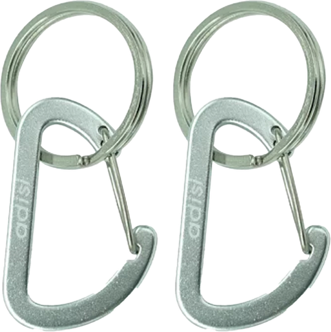 ADISI D型鋁鉤環 AS20030 4mm 陽極鐵銀 登山扣 鑰匙圈 露營扣, 2個