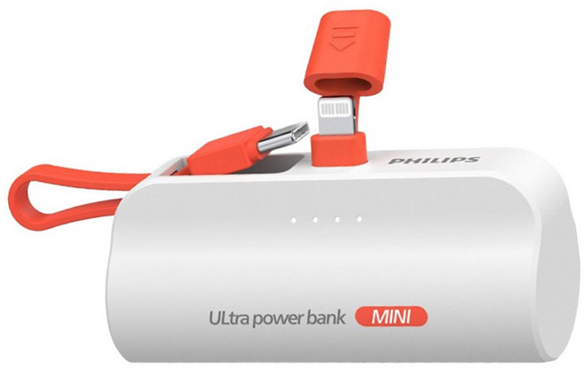 PHILIPS 飛利浦 口袋行動電源 Lightning, DLP2550VW/96, 白色