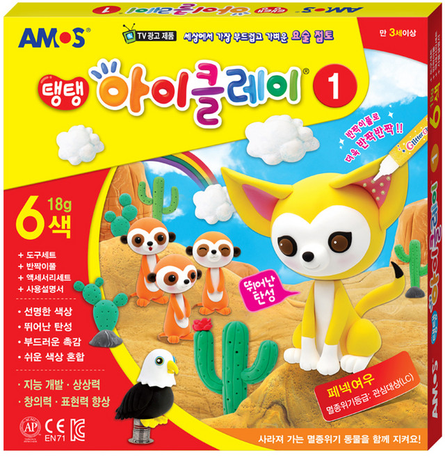 아모스 탱탱 아이클레이 1, 혼합색상, 108g, 1개