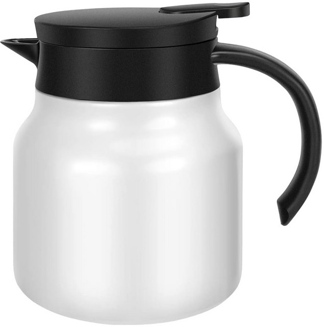 316不鏽鋼茶水分離大容量保溫燜茶壺, 白色, 1L, 1個