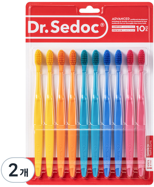 닥터세닥 컬러팝 칫솔, 10개입, 2개