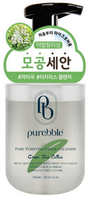 퓨어블 그린티캘러스 포어 약알칼리성 포밍 클렌저, 1개, 300ml
