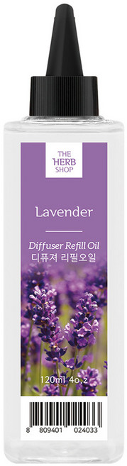 더허브샵 디퓨저 리필 오일, 라벤더, 120ml, 1개