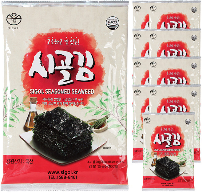 鄉村海苔傳統大片海苔, 20g, 10個