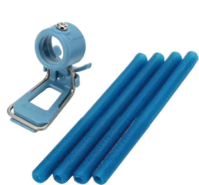 SOTO 蜘蛛爐專用點火組 ST-3106BL 點火槓桿2.2 x 4 x 4cm 6g + 止滑套直徑0.8 x 9cm 2g 4支, 1組