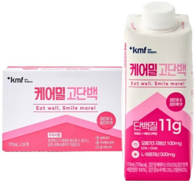 한국메디칼푸드 케어밀 고단백 검은콩 & 검은깨 맛, 170ml, 24개