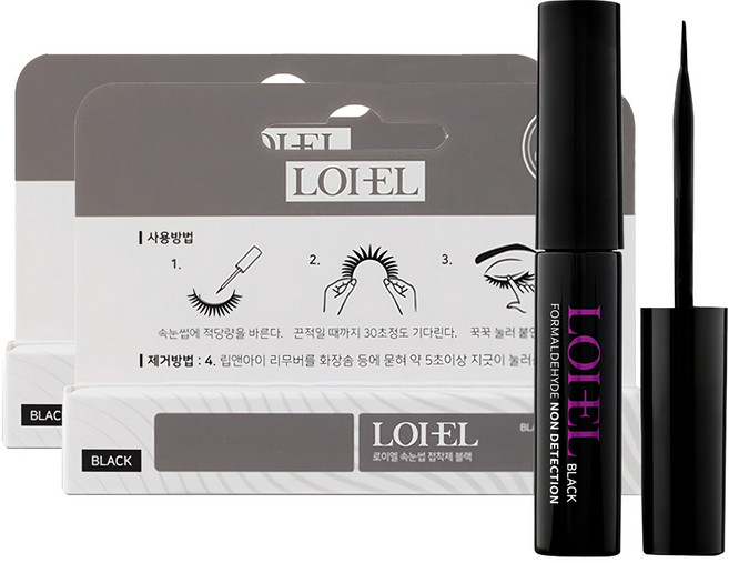 LOIEL 속눈썹 접착제, 블랙, 2개
