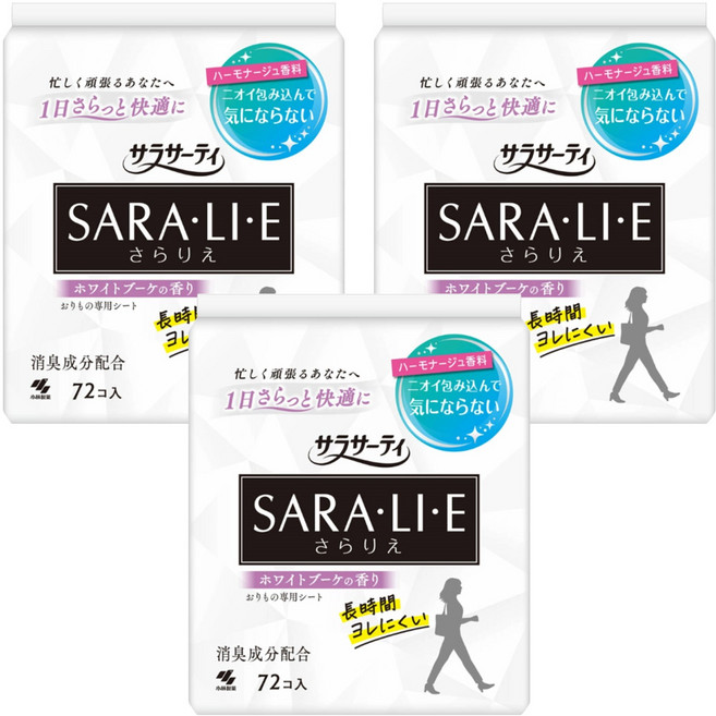 KOBAYASHI 小林製藥 SARALIE 白色花束護墊, 14 x 5.7cm, 72片, 3包