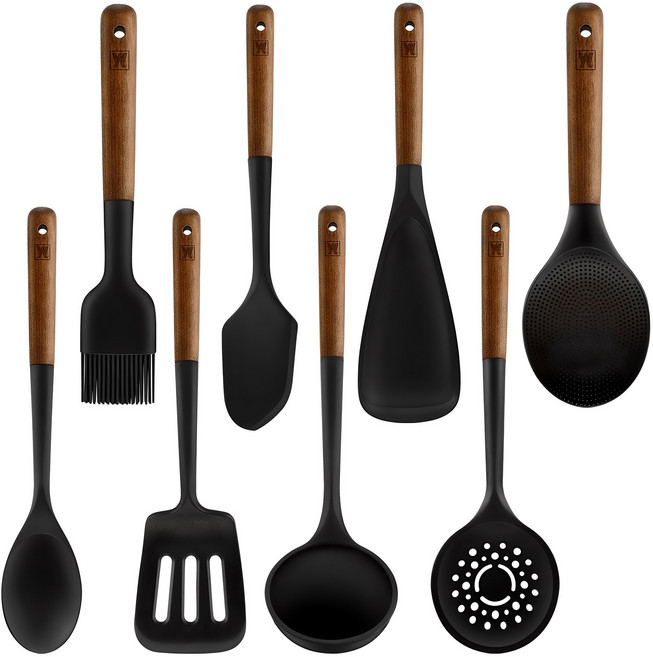 바겐슈타이거 플렉시벨 플래티넘 실리콘 키친툴 풀세트, 조리도구 8종, 블랙, 1세트
