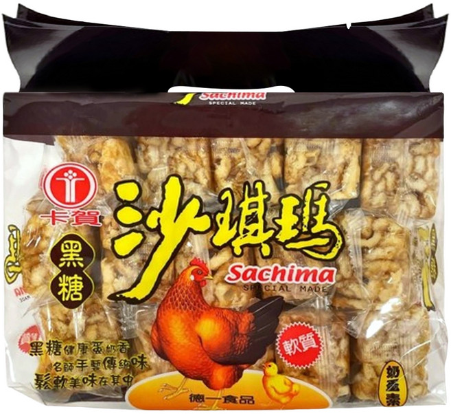 卡賀 沙琪瑪 黑糖 奶蛋素, 500g, 1袋