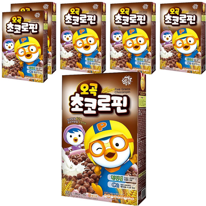 씨알로 뽀로로 오곡 초코로핀 시리얼, 520g, 6개