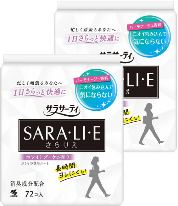 KOBAYASHI 小林製藥 SARALIE 白色花束護墊, 14 x 5.7cm, 72片, 2包