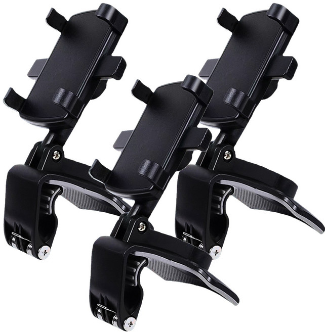 코지웰 차량용 대시보드 룸미러 다기능 회전 핸드폰 거치대, 블랙, 3개