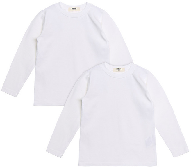 유라비 아동용 베이직 라운드 기본티셔츠 2p