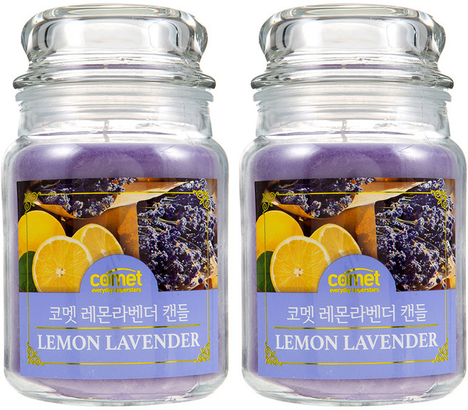 코멧 캔들 라지자, 레몬라벤더, 510g, 2개
