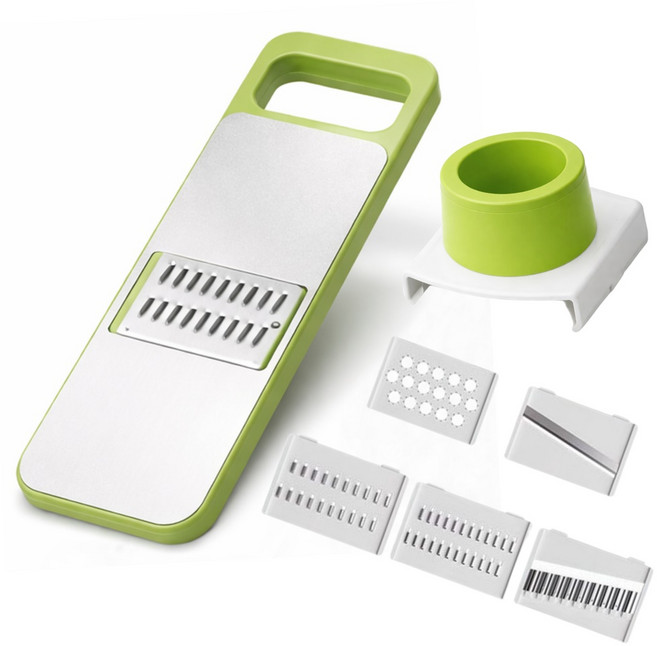 코휀하임 스텐 5가지 만능 채칼 + 안전 손잡이 슬라이서 세트, 그린, 1개