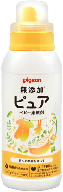 pigeon 貝親 無添加嬰兒衣物柔軟精, 600ml, 1瓶