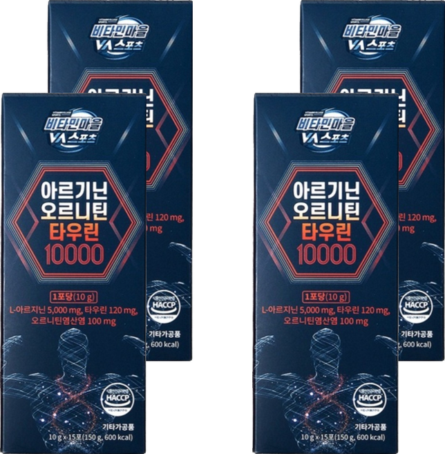 비타민마을 아르기닌 오르니틴 타우린 10000 15p, 150g, 4개