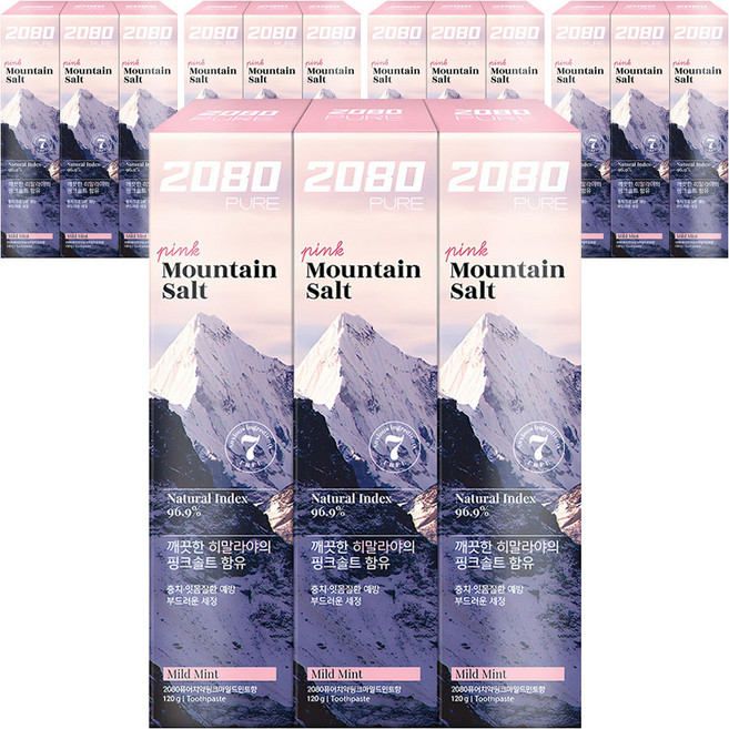 2080 퓨어치약 핑크마일드민트향, 120g, 15개