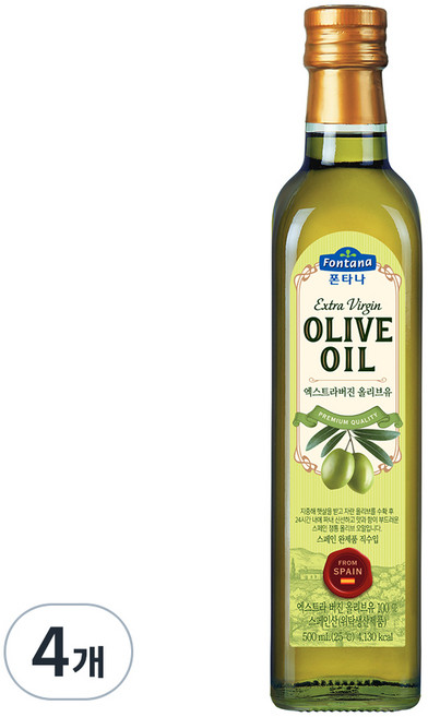 폰타나 엑스트라버진 올리브유, 500ml, 4개
