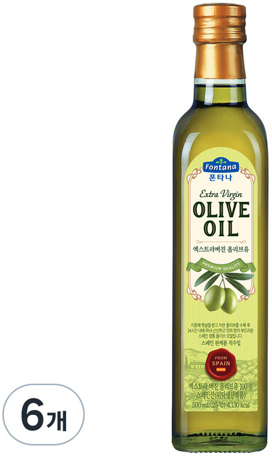 폰타나 엑스트라버진 올리브유, 500ml, 6개