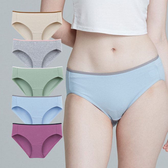 보디가드 데일리 솔리드 미디 면스판 팬티 5종 세트