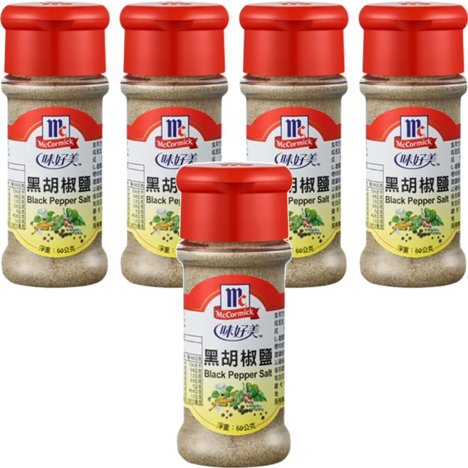 McCormick 味好美 黑胡椒鹽, 60g, 5瓶
