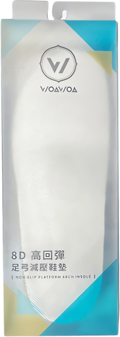woawoa 8d高回彈止滑足弓減壓鞋墊-l-單雙, 1入