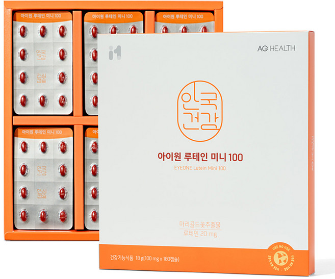 안국건강 아이원 루테인 미니100 + 쇼핑백 선물세트, 180정, 18g, 1개