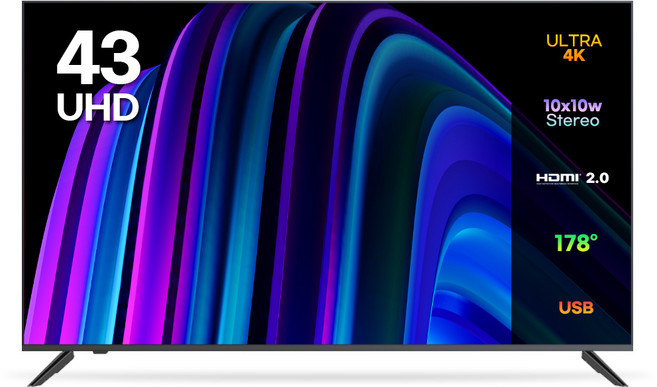 이노스 4k UHD LED 제로베젤 TV, 108cm(43인치), E4300UHD, 스탠드형, 고객직접설치