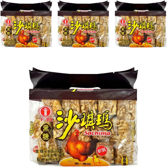 卡賀 沙琪瑪 黑糖 奶蛋素, 500g, 4袋