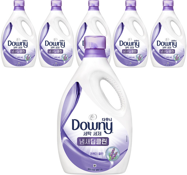 다우니 프리미엄 액체형 세제 냄새딥클린 퍼플 라벤더 클린, 2.8L, 6개