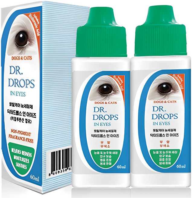 닥터드롭스 인 아이즈 반려동물 눈세정제, 60ml, 2개