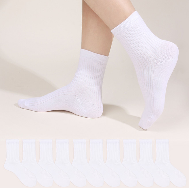 두발로 여성용 감성 골지 중목 양말 10켤레