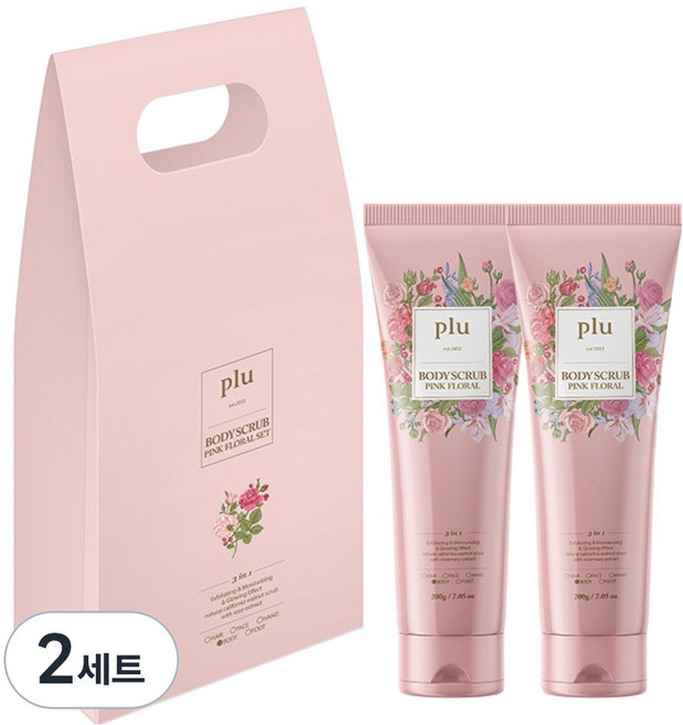 플루 핑크플로럴 바디스크럽 선물세트, 2세트