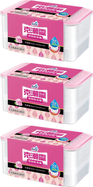 farcent 花仙子 克潮靈 環保除濕桶 玫瑰香, 350g, 3個