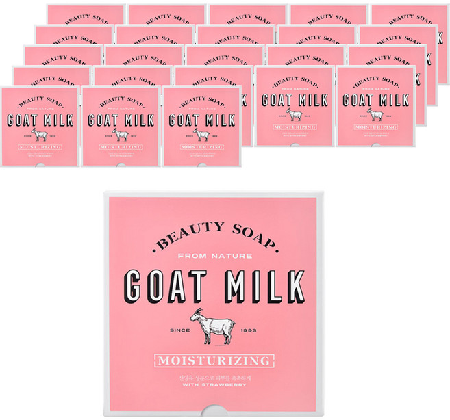 샤워메이트 뉴 산양유 목욕비누 딸기, 90g, 24개입