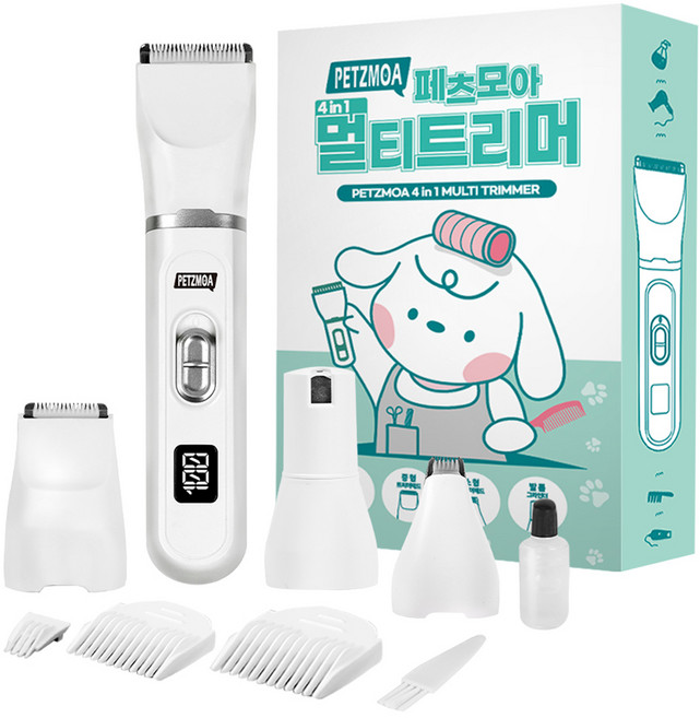 페츠모아 반려동물 4 in 1 멀티트리머, 화이트, 1개