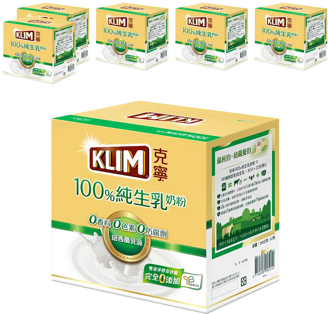 KLIM 克寧 100％純生乳奶粉 隨手包, 432g, 6盒