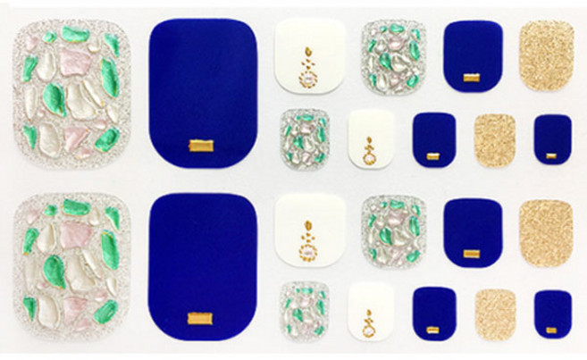 가비즈 네일 젤 패디 스티커 22p, 06 엣지블루, 3개