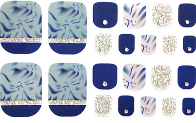 가비즈 네일 젤 패디 스티커 22p, 12 써핑마블, 3개