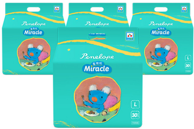 페넬로페 미라클 올데이 팬티형 기저귀 남여공용, 4단계, 120매