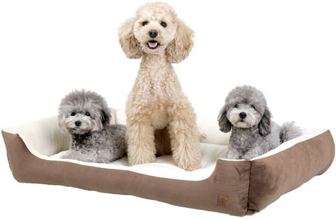 딩동펫 소프트 터치 방석, 브라운, 1개