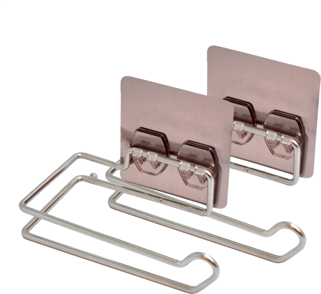 Easy 易立家 無痕掛勾 捲筒衛生紙架 不鏽鋼架14.5 x 7.5 x 4cm 貼片8 x 8cm 100g, 銀色, 2組